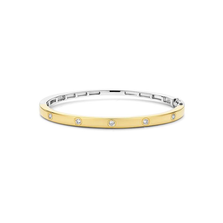 Ti Sento 18k Gold-Plated Bangle Bracelet with Zirconia
