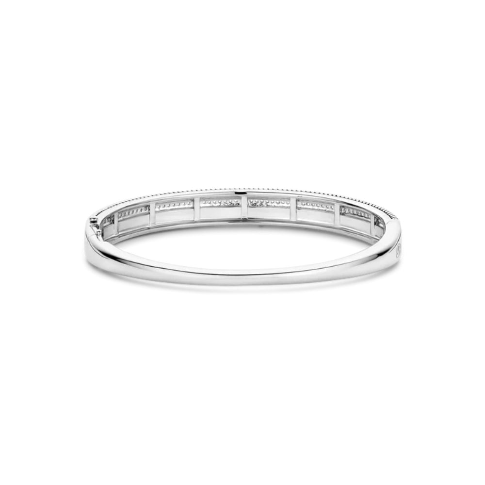 Ti Sento Sterling SIlver Textured Bangle Bracelet