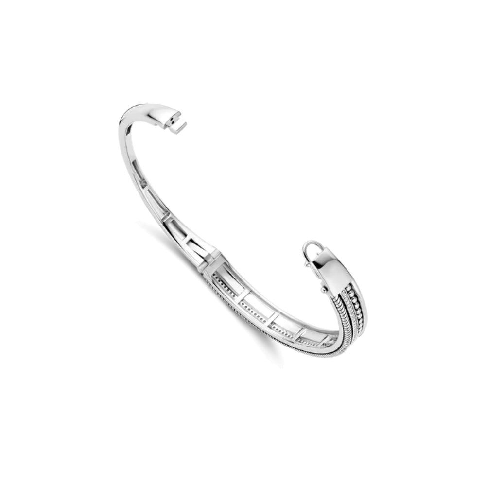 Ti Sento Sterling SIlver Textured Bangle Bracelet