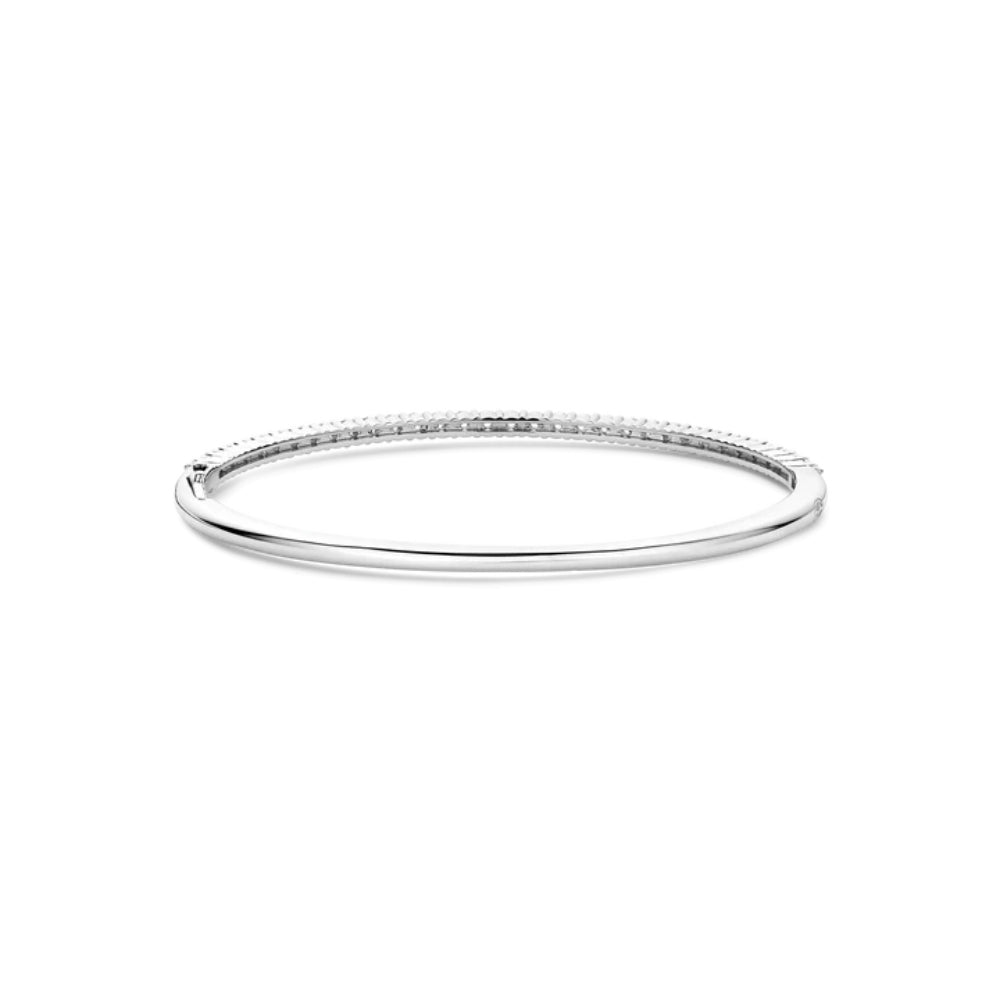 Ti Sento Sterling Silver Classic Bangle Bracelet with Zirconia