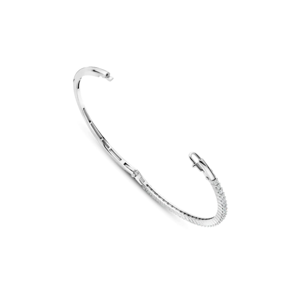 Ti Sento Sterling Silver Classic Bangle Bracelet with Zirconia