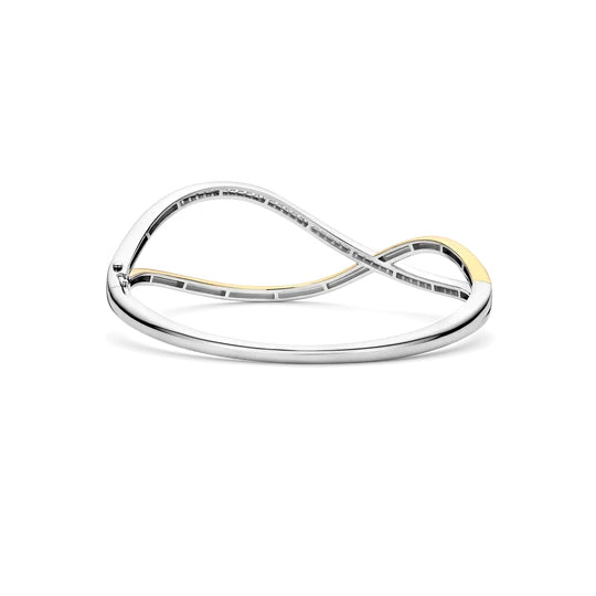 Ti Sento Two-Tone Organic Open Zirconia Bangle