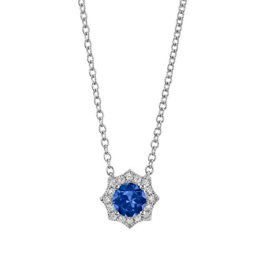 14k Sapphire and Diamond Pendant