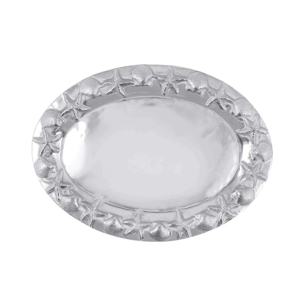 Mariposa Seashell Border Oval Server