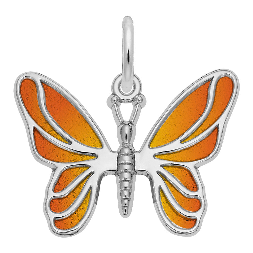 Sterling Silver Painted Butterfly Charm