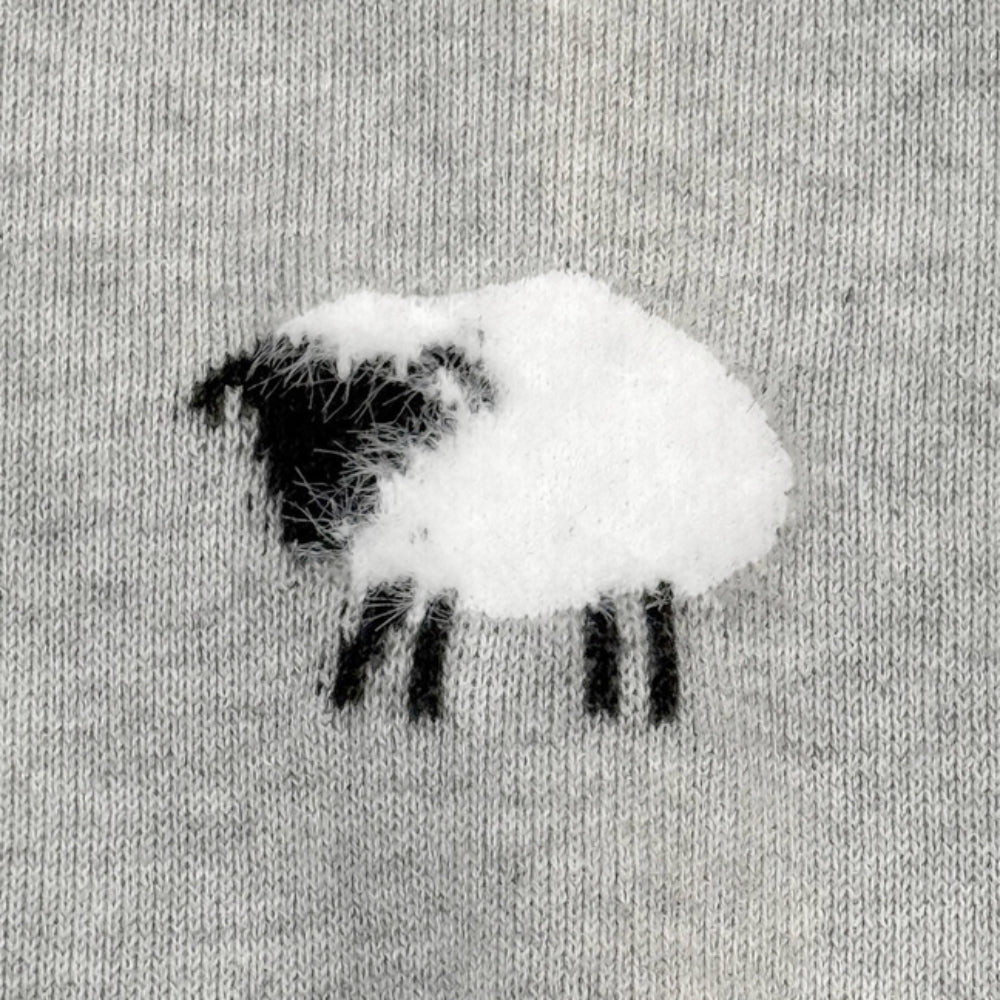 Viverano Organics Furry Sheep 3D Jacquard Sweater Knit Baby Jumpsuit (Organic Cotton)