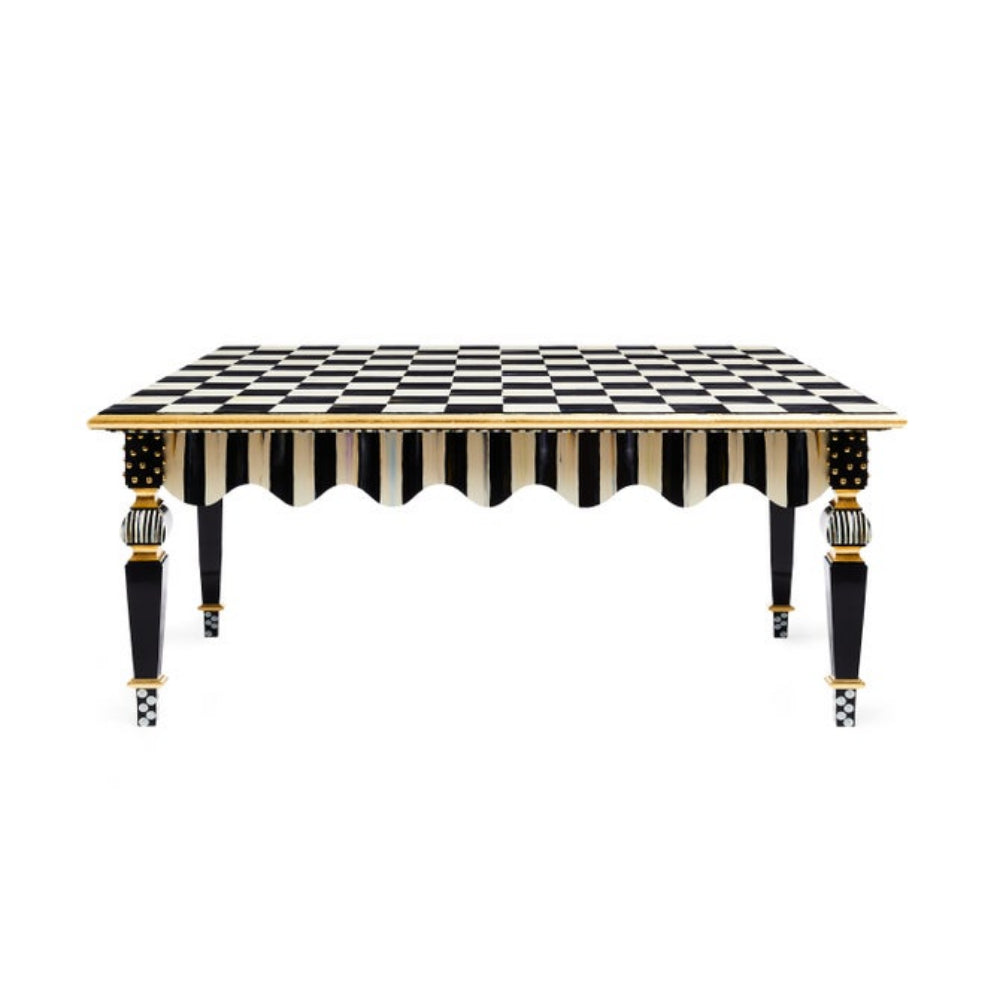 MacKenzie Childs Courtly Check & Stripe Coffee Table - Online Only