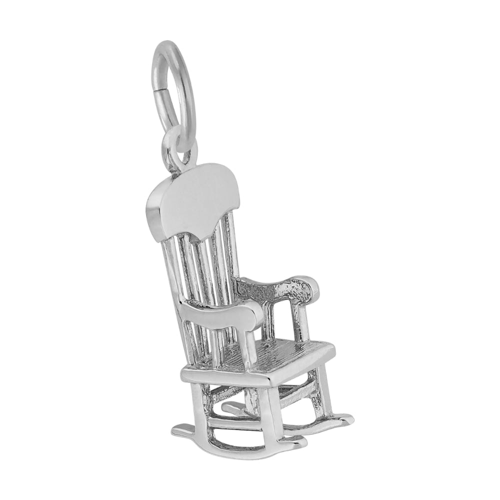Silver Rocking Chair charm on a white background