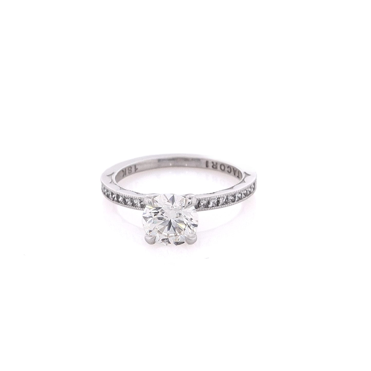 Estate Tacori 18 Karat White Gold EX EX EX Diamond Engagement Ring