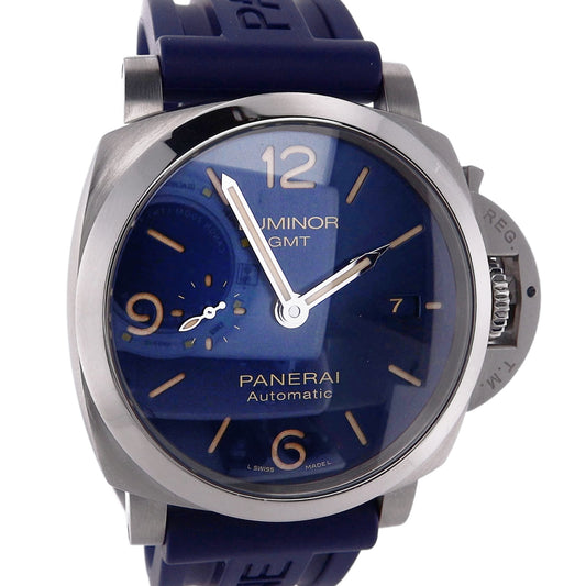 Estate Panerai Stainless Steel Gents 44mm Luminor Blue Dial Blue Rubber Strap PAM01033