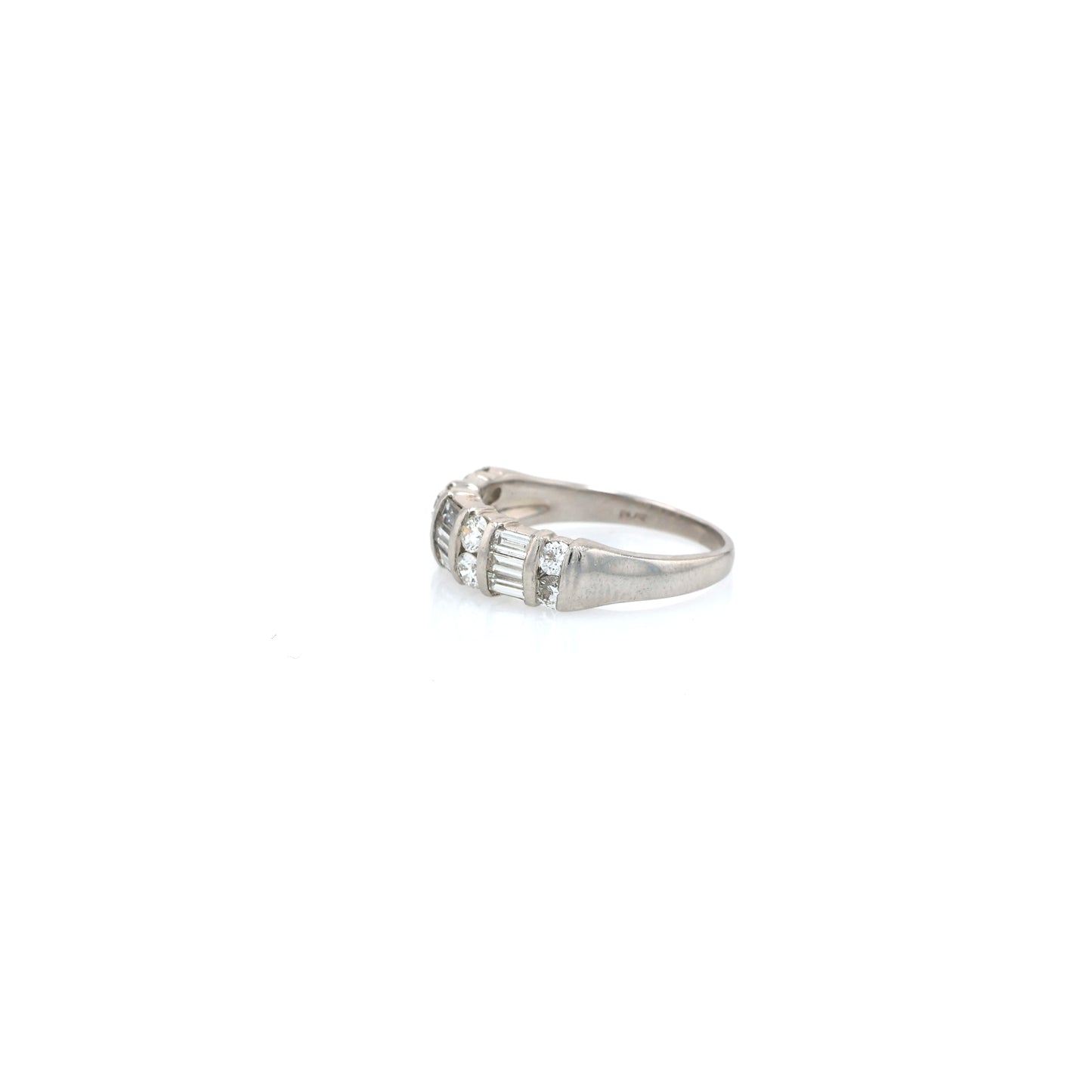 Estate Platinum Double Row Diamond Band