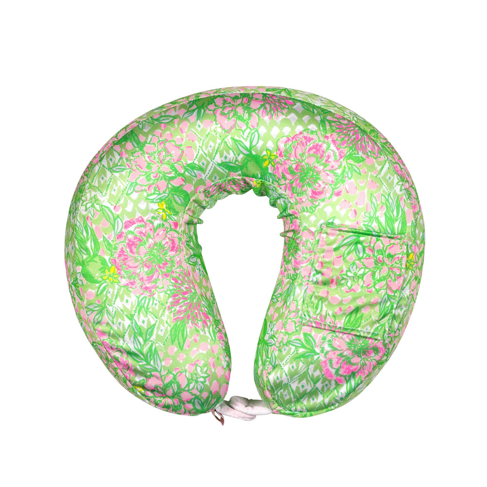 Lilly Pulitzer Neck Pillow and Eye Mask-Lime Feeling Good