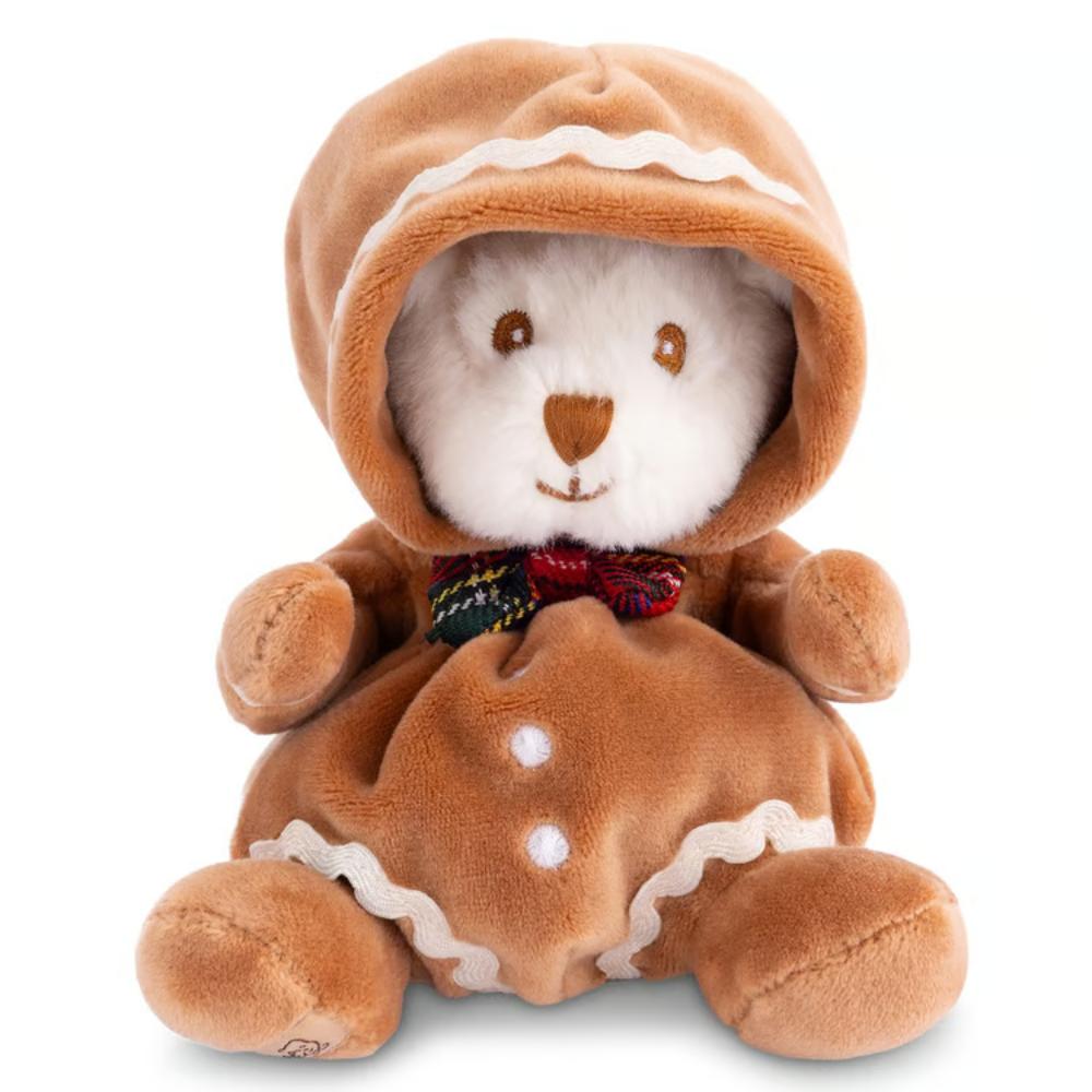 Plush toy gingerbread man with a white background