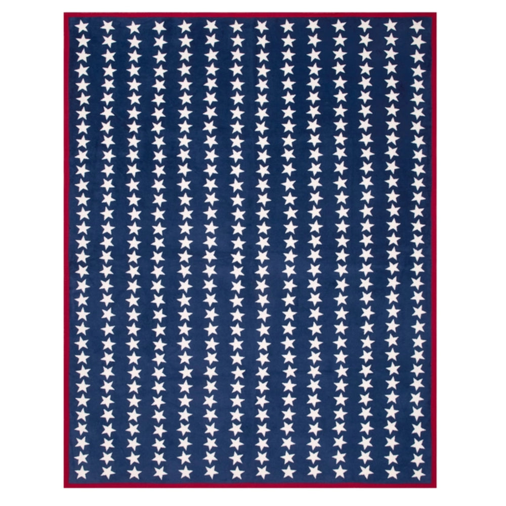 Navy blue blanket with white star pattern
