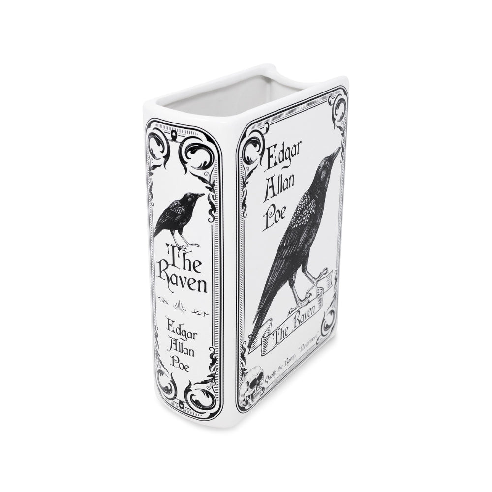 Steel Mill & Co Large Book Vase, The Raven - White
