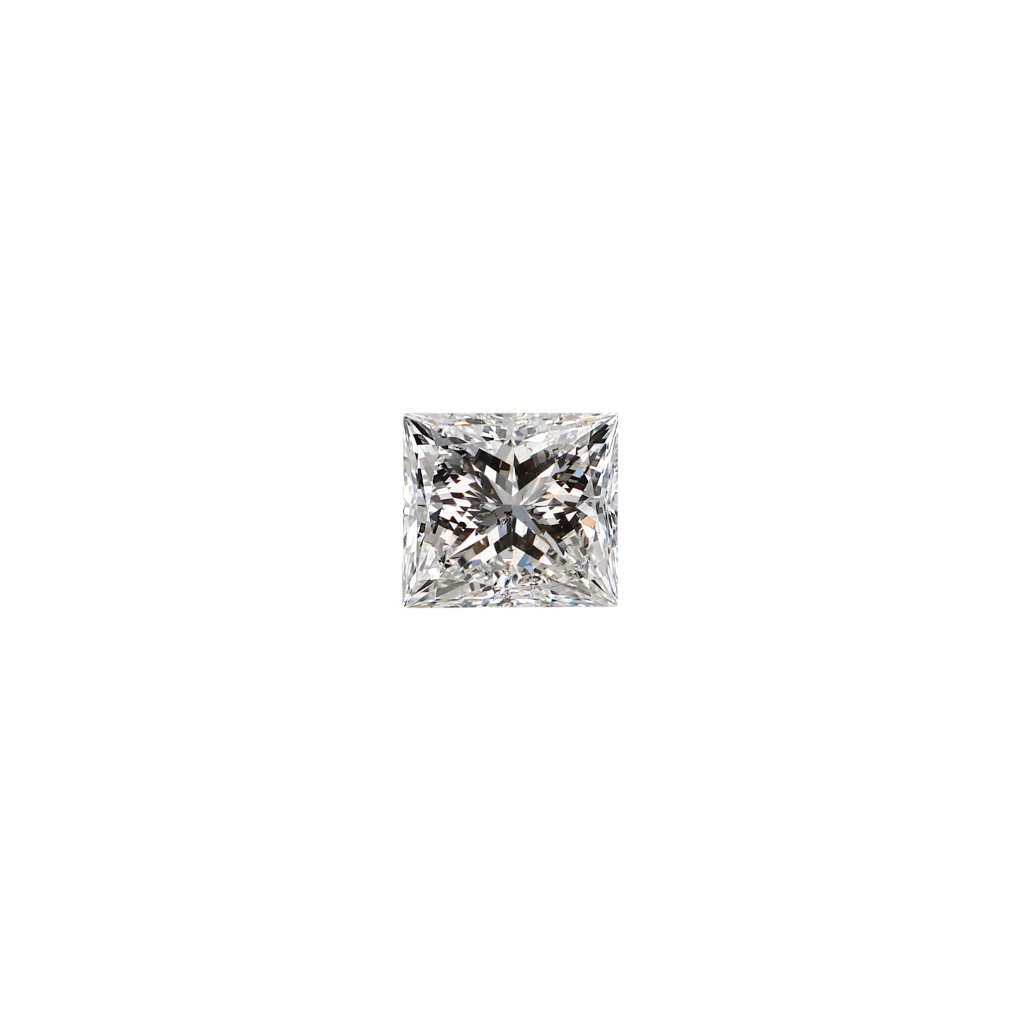 Princess cut 2.01 carat diamond graded GSI2 on a white background