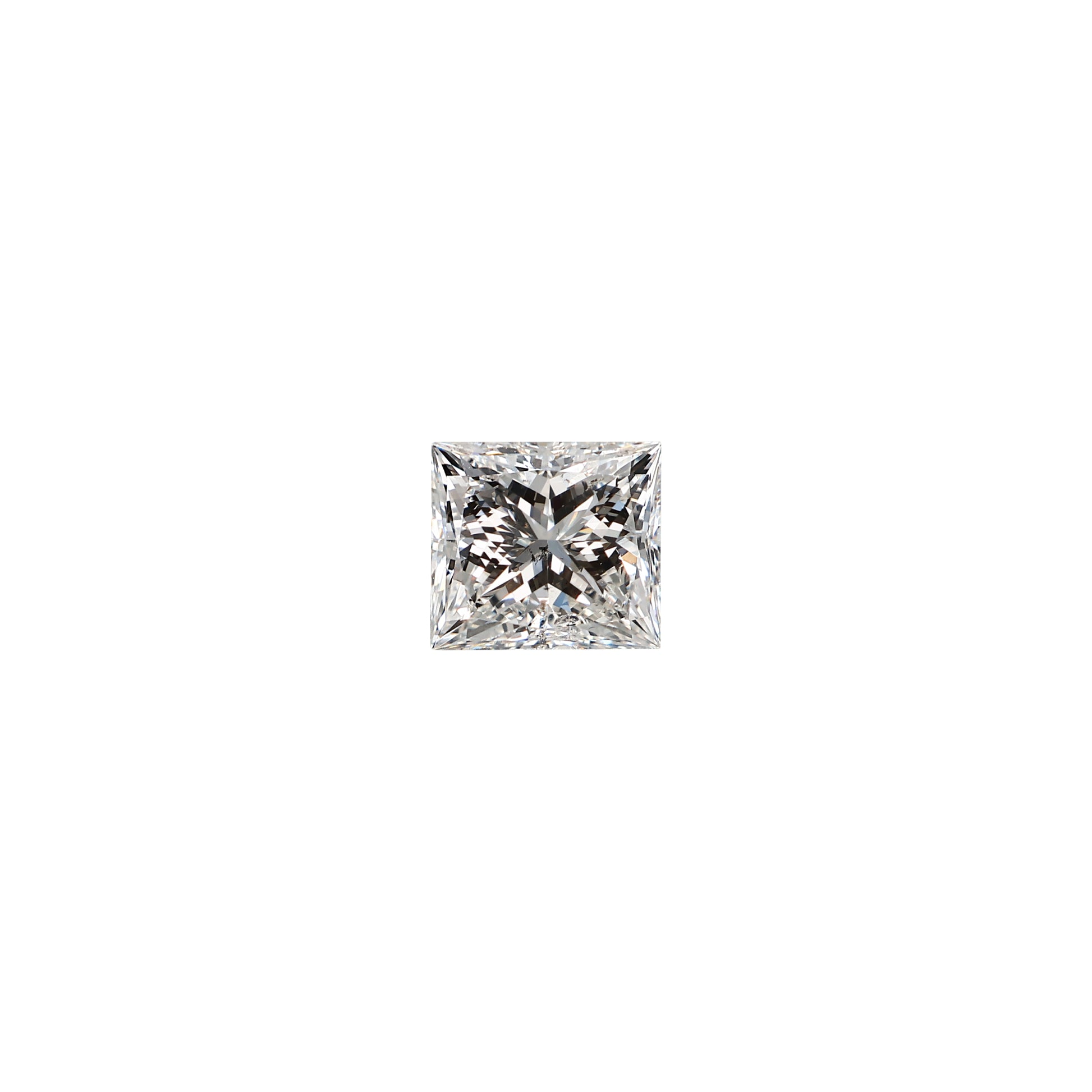 Princess cut 2.01 carat diamond graded GSI2 on a white background