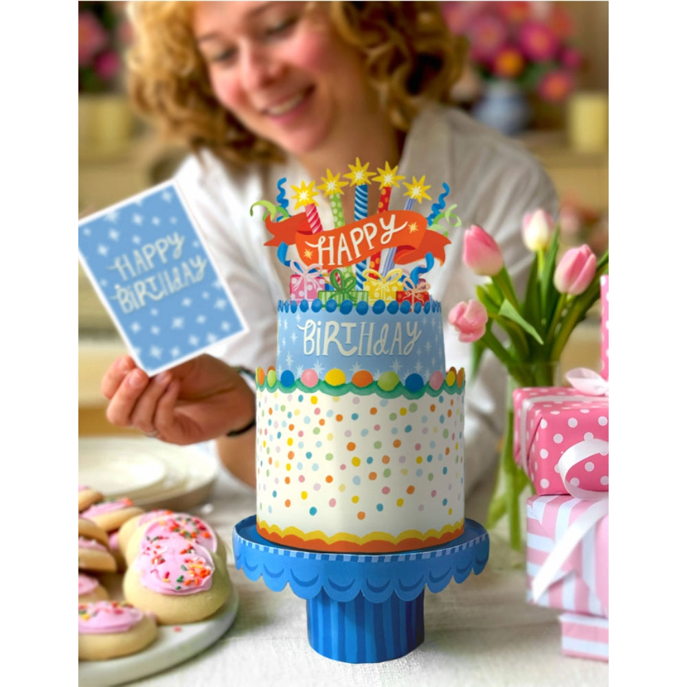 Confetti Birthday Cake Pop-Up Greeting Cards