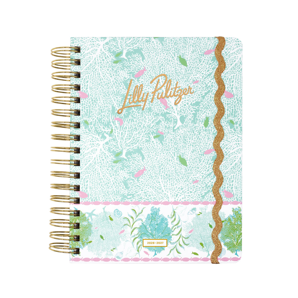 Notebook with floral design and 'Lilly Pulitzer' branding on a white background