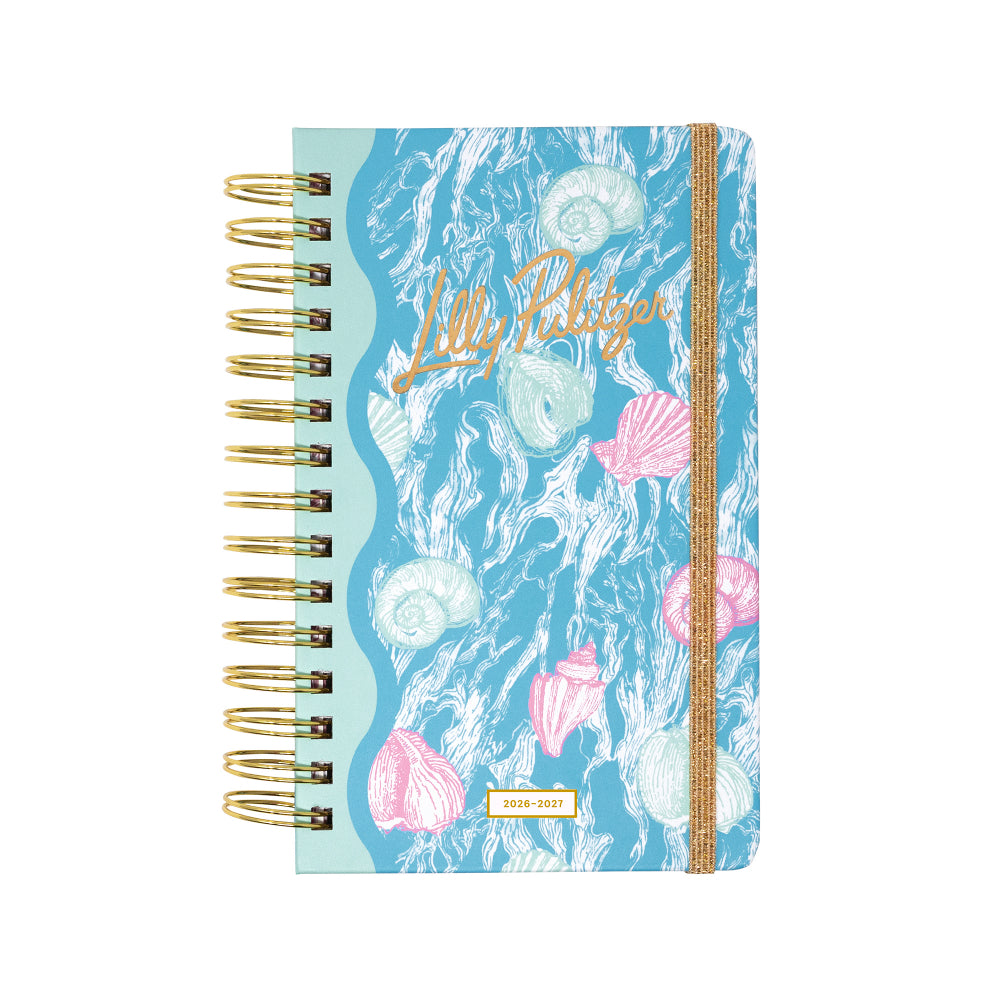 Lilly Pulitzer planner with shell design on a white background