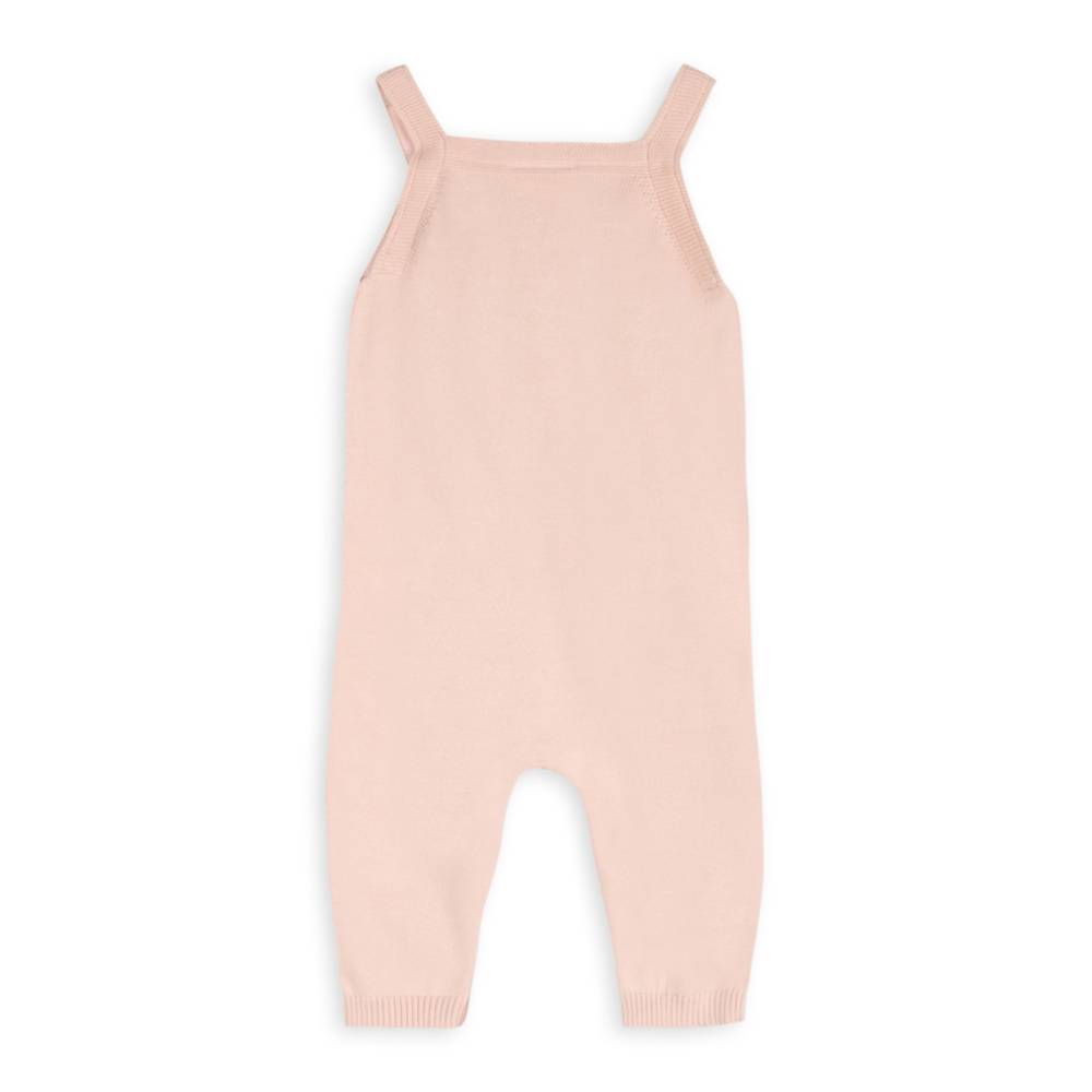 Viverano Organics Lamb Cozy Knit Baby Overall Set - Sweet Pink (Organic Cotton)