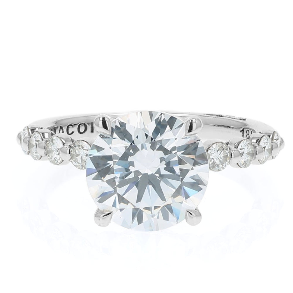 Tacori 18k Gold Sculpted Crescent Round Diamond Hidden Halo Engagement Ring