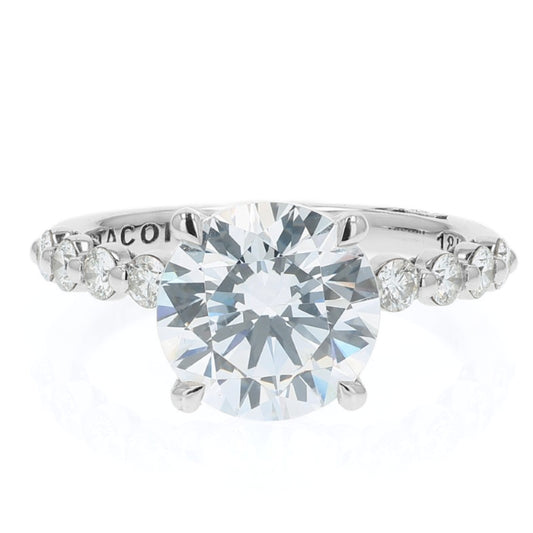 Tacori 18k Gold Sculpted Crescent Round Diamond Hidden Halo Engagement Ring