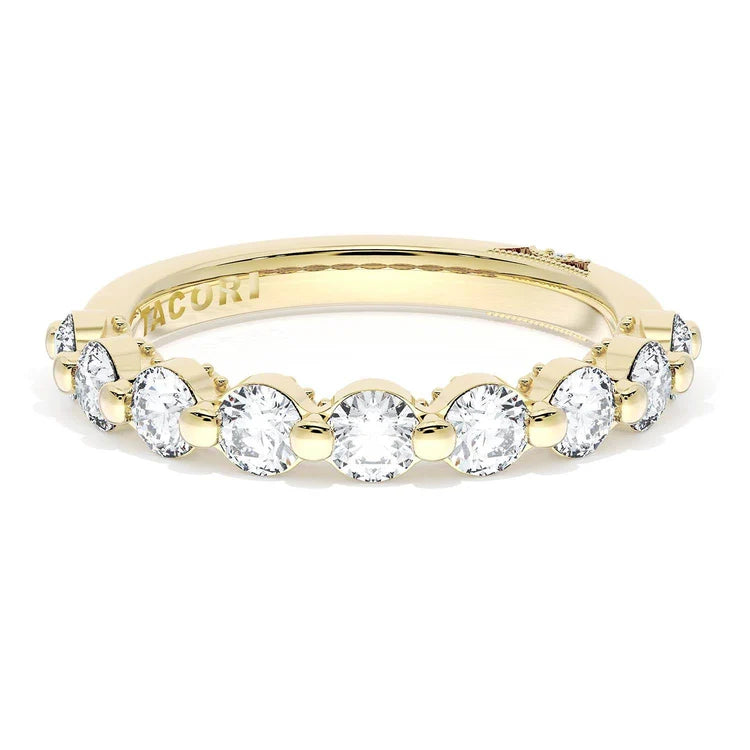 Tacori Sculpted Crescent 18k Yellow Gold Diamond Wedding Band