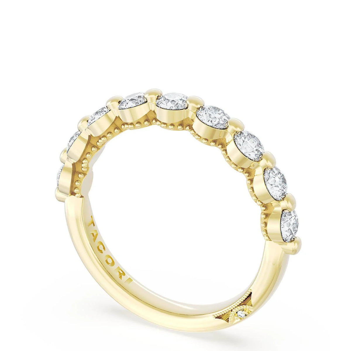 Tacori Sculpted Crescent 18k Yellow Gold Diamond Wedding Band