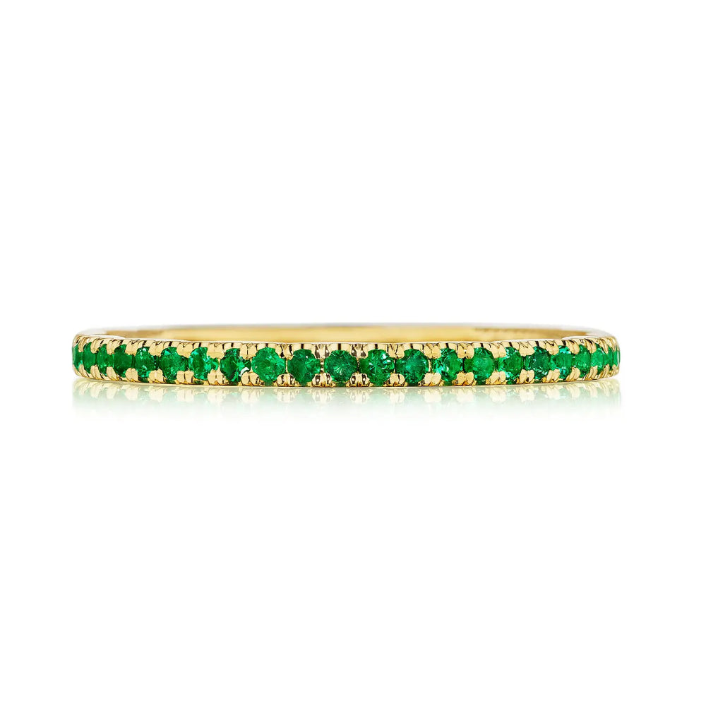 Tacori Scuplted Crescent String of Emeralds Ring