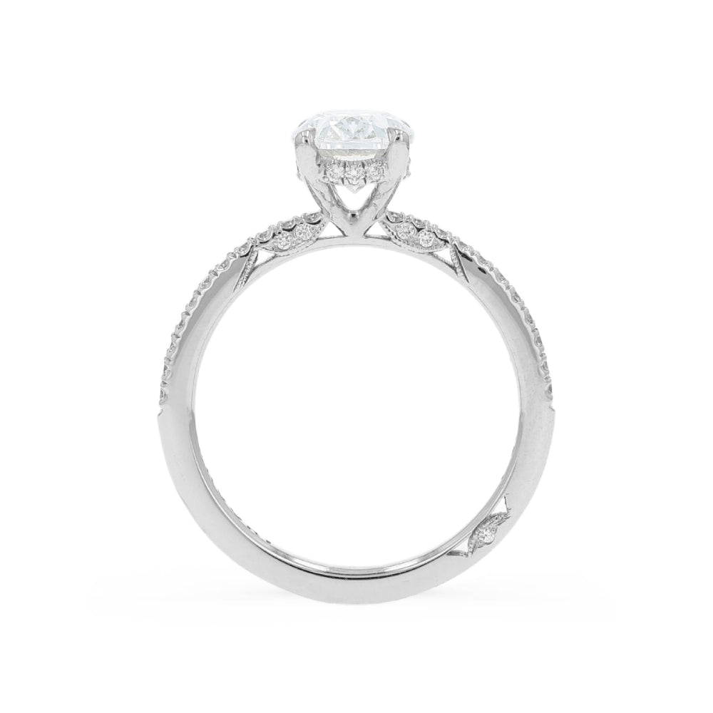 Tacori Platinum Simply Tacori Oval Diamond Halfway Engagement Ring