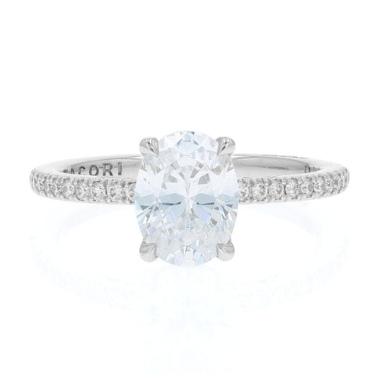 Tacori Platinum Simply Tacori Oval Diamond Halfway Engagement Ring
