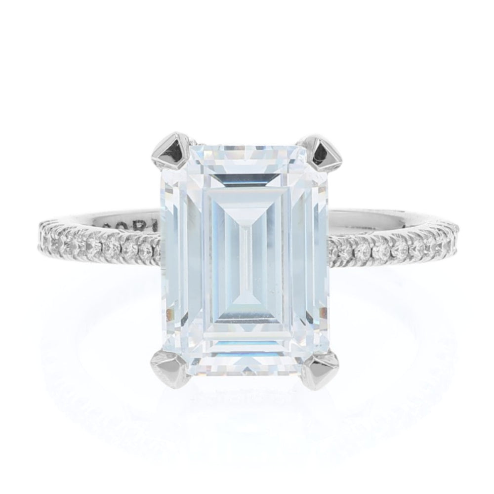 Tacori 18k Gold Simply Tacori Emerald Cut Diamond Hidden Halo Engagement Ring