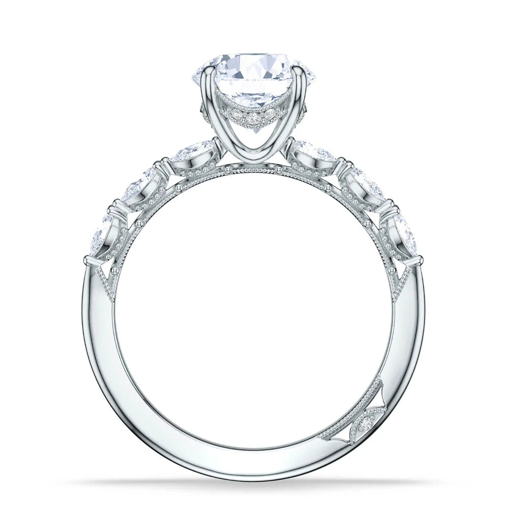 Tacori 18k Sculpted Crescent Round Solitaire Engagement Ring