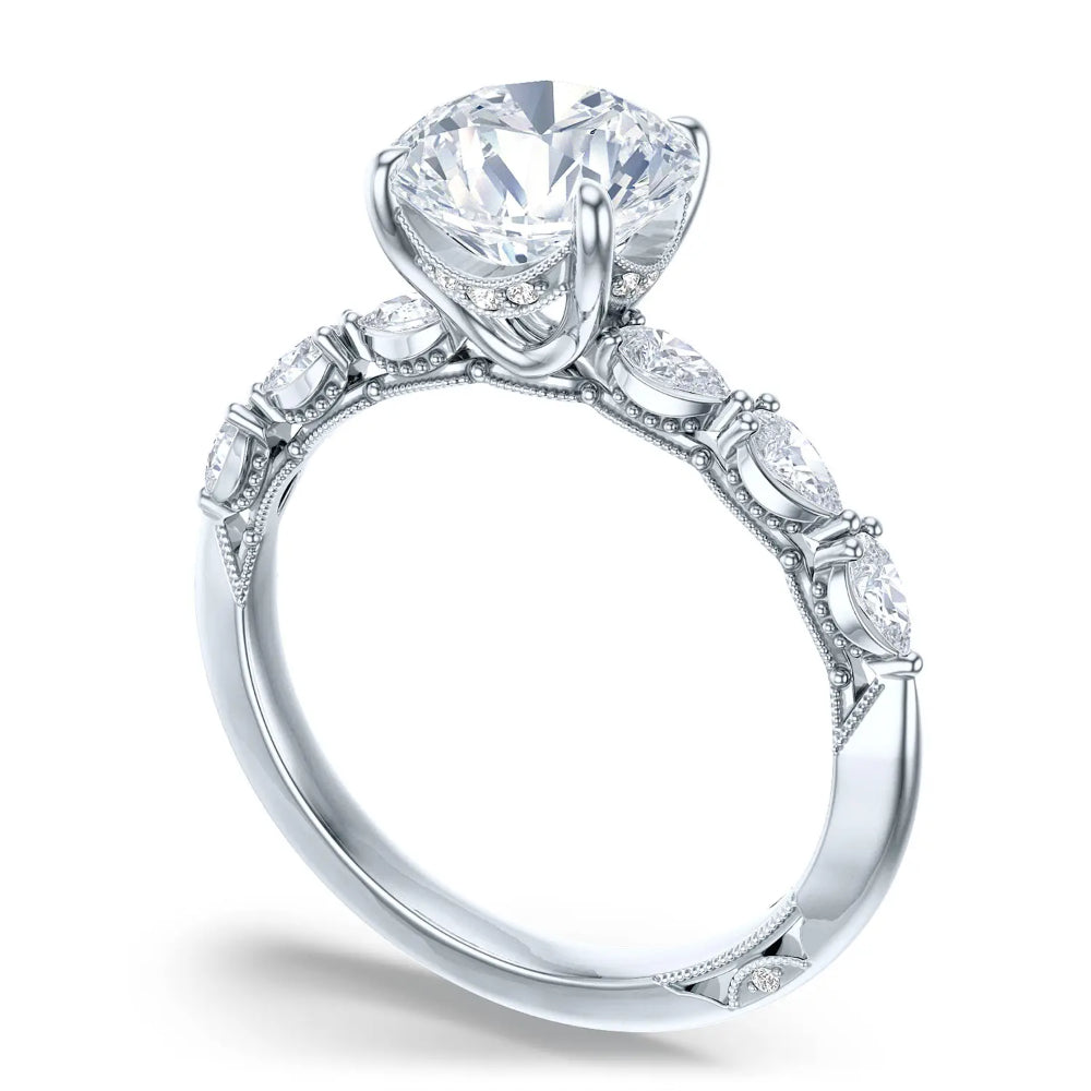 Tacori 18k Sculpted Crescent Round Solitaire Engagement Ring