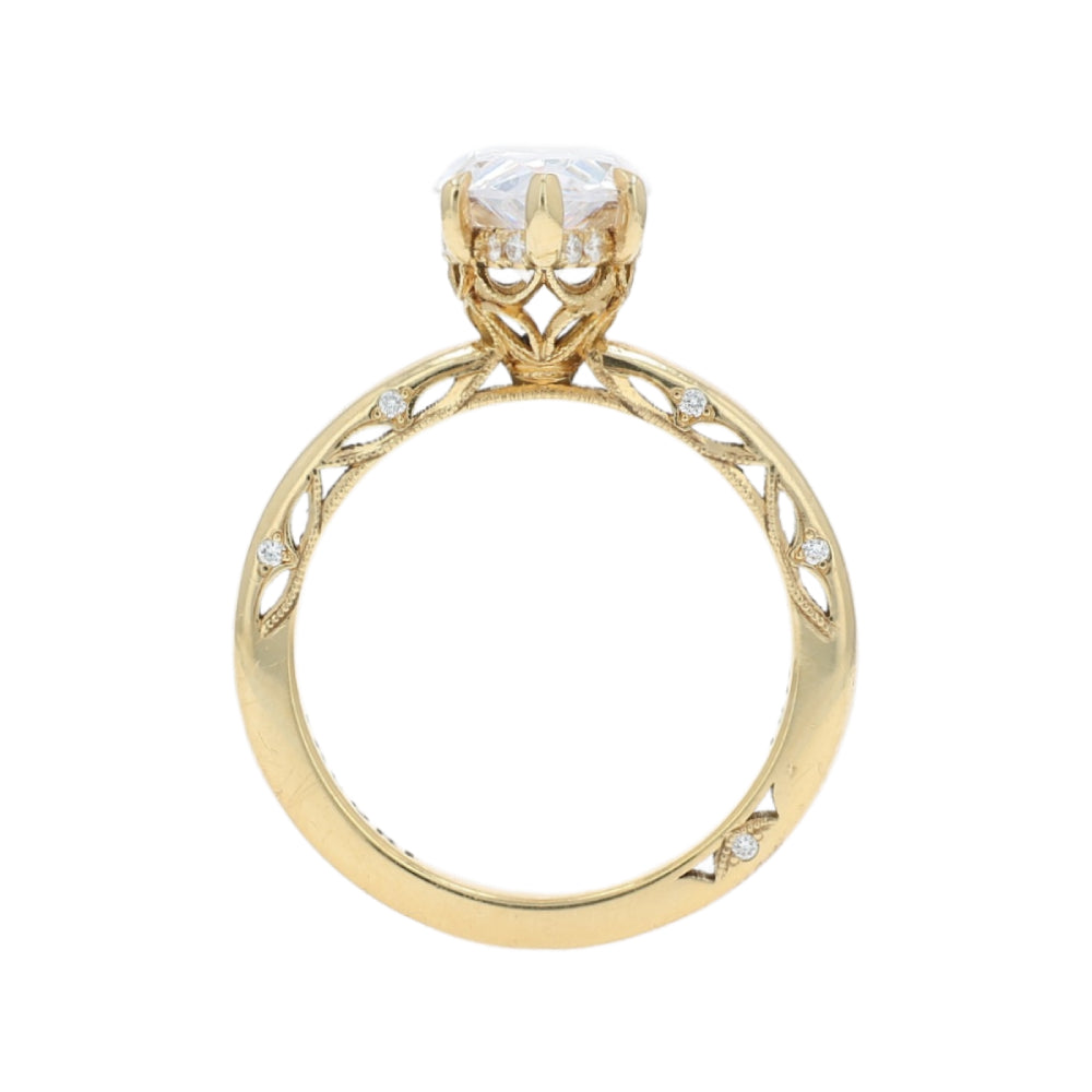 Tacori 18k Gold Dantela Collection Pear Shape Diamond Engagement Ring