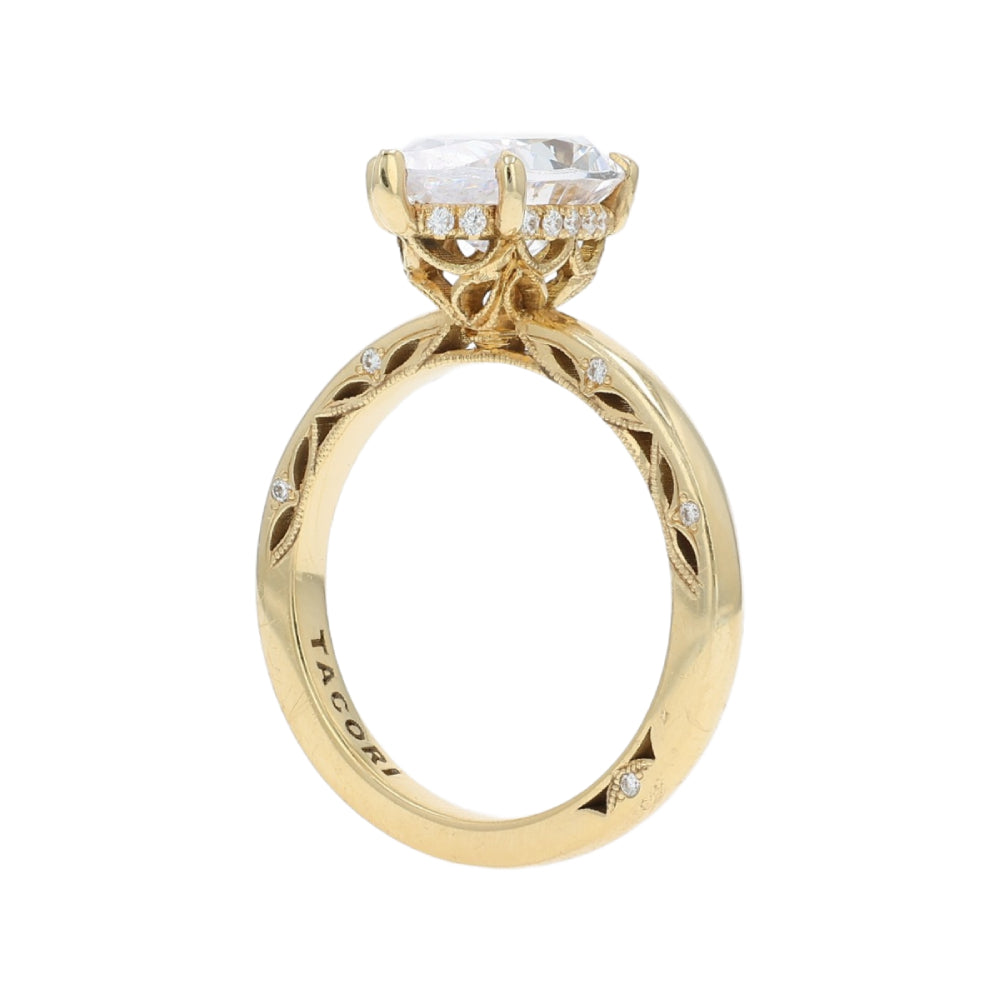 Tacori 18k Gold Dantela Collection Pear Shape Diamond Engagement Ring