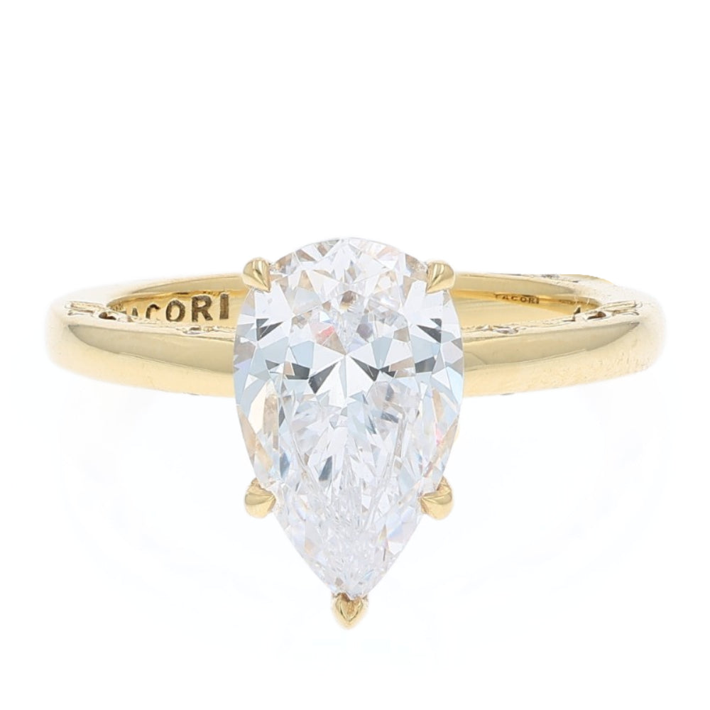 Tacori 18k Gold Dantela Collection Pear Shape Diamond Engagement Ring