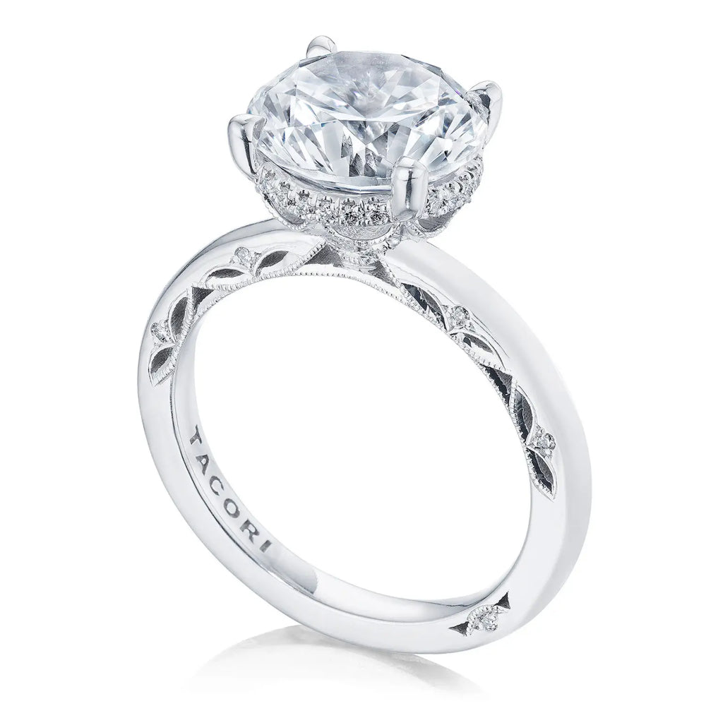 Tacori Dantela Platinum Round Solitaire Engagement Ring