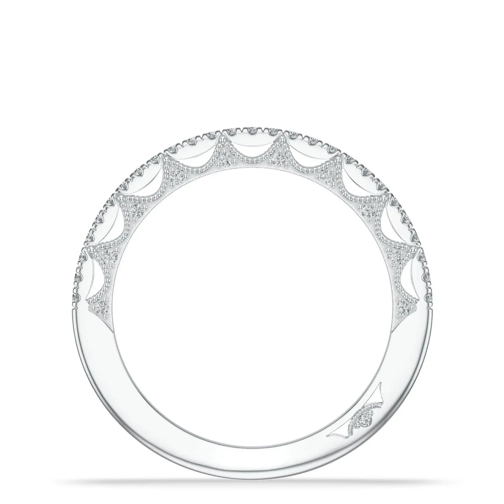 Tacori 18k Lunetta Crescent French Pavé Diamond Wedding Band