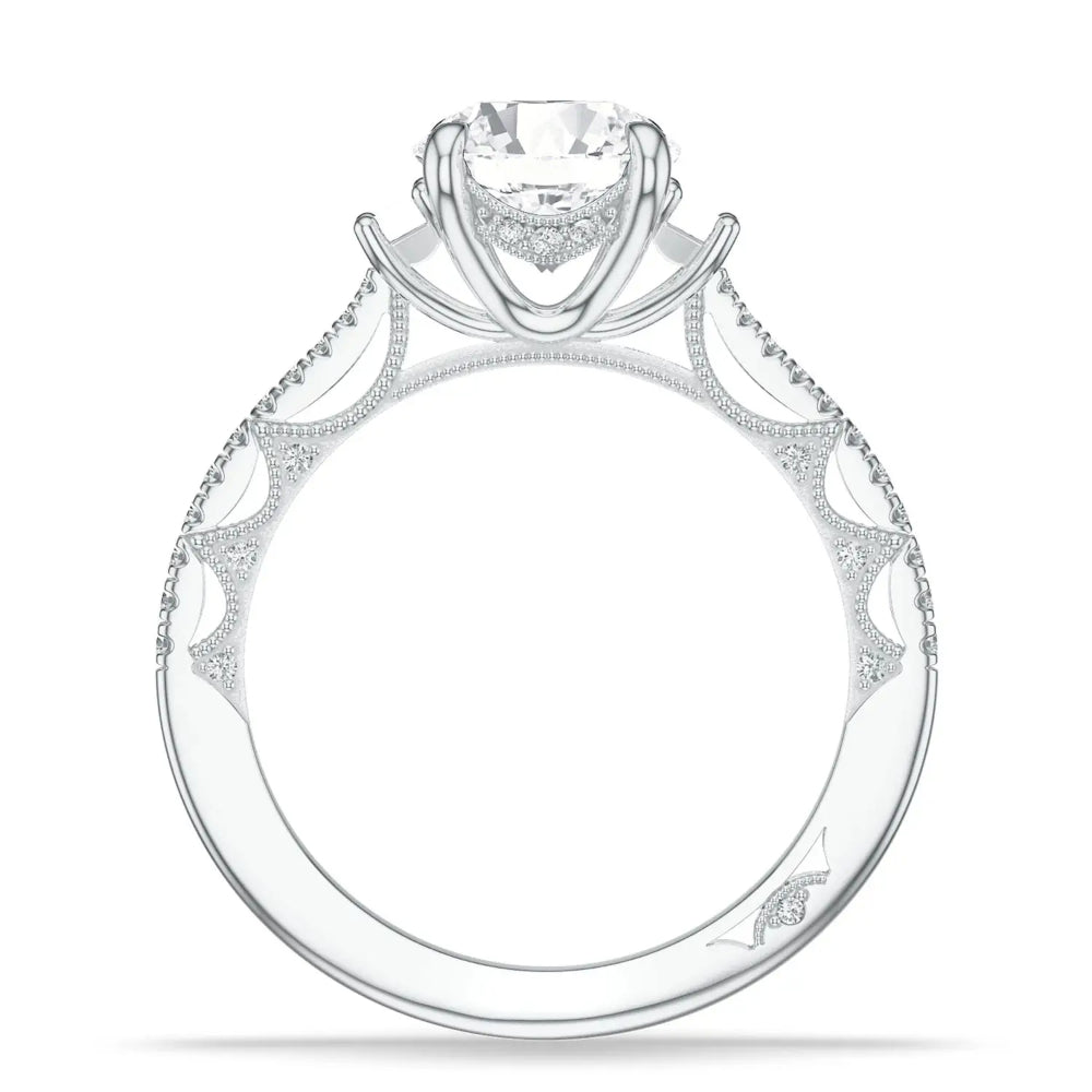 Tacori 18k Lunetta Crescent Round 3-Stone Engagement Ring