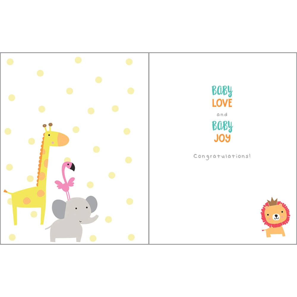 Gina B Designs Baby Blocks and Animals Greeting Card