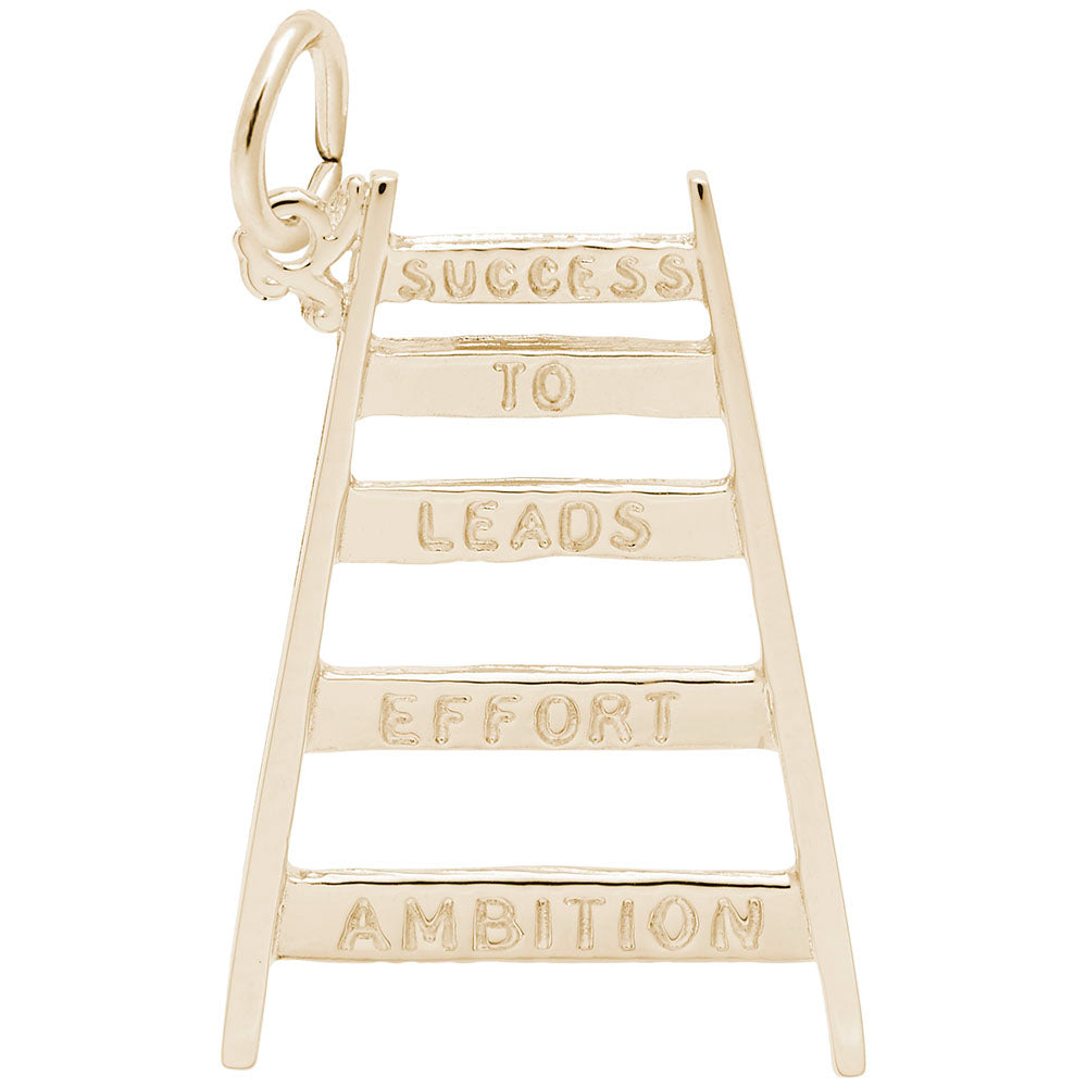 Gold 'Ladder of Success' charm on a white background