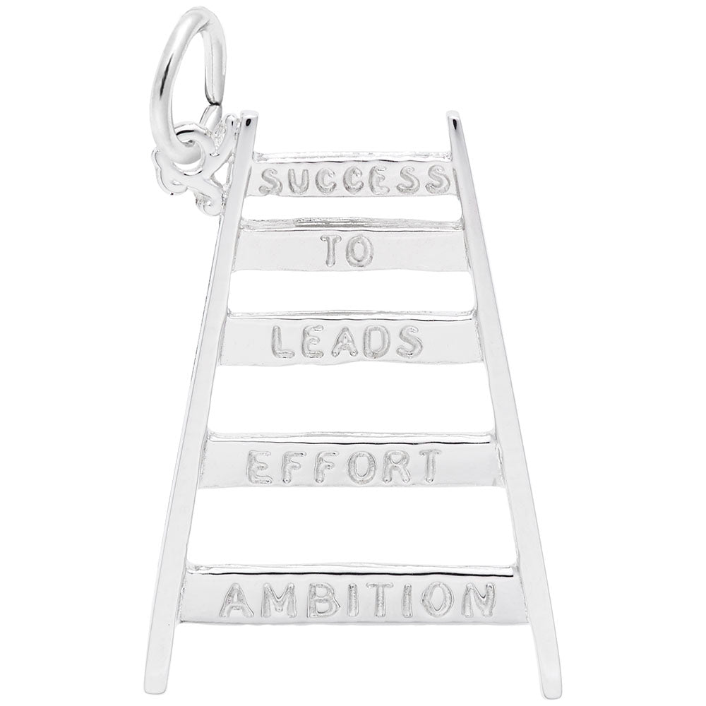 Silver 'Ladder of Success' charm on a white background