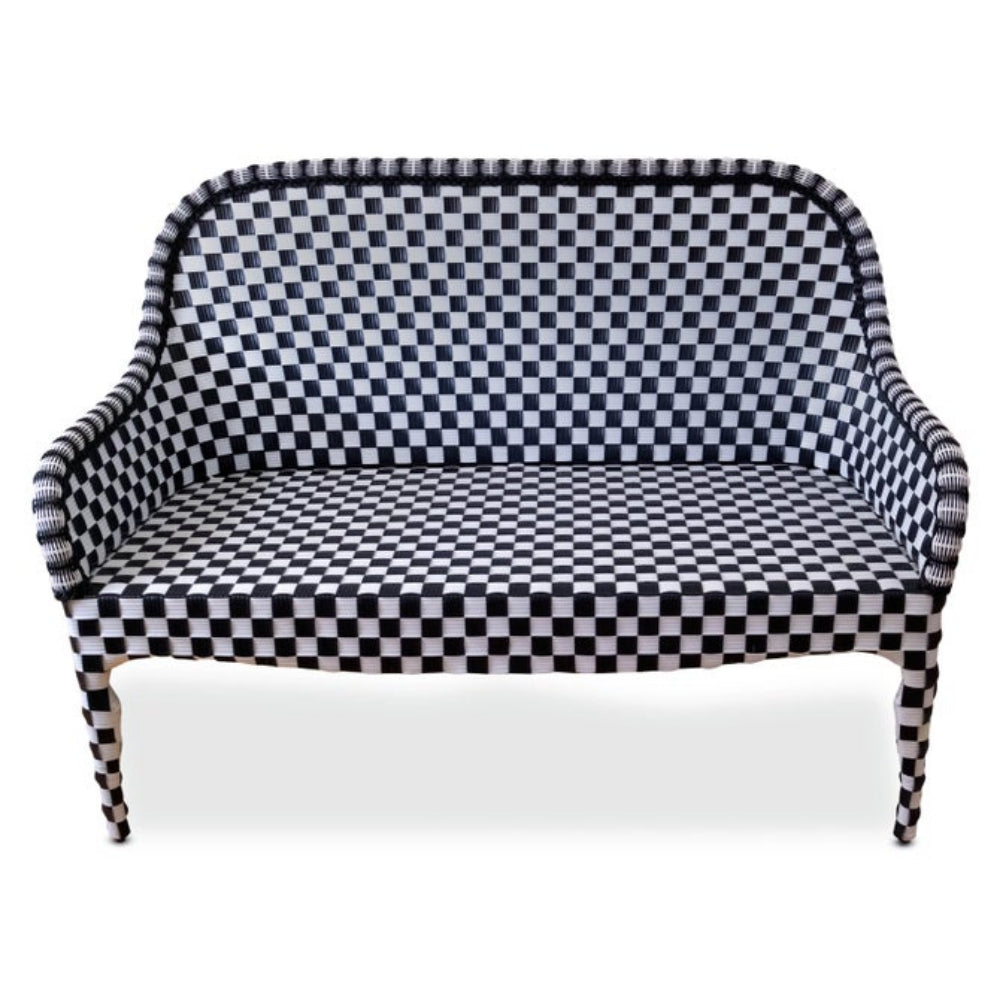 MacKenzie Childs Gambit Check Outdoor Loveseat - Online Only