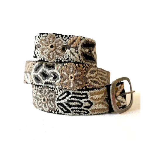 Jenny Krauss Monochromatic Embroidered Wool Belt, Black