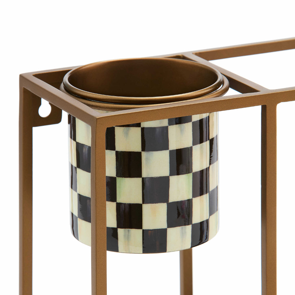 mackenzie childs frog plant hanger MacKenzie-Childs Courtly Check Small Hanging Plant Stand