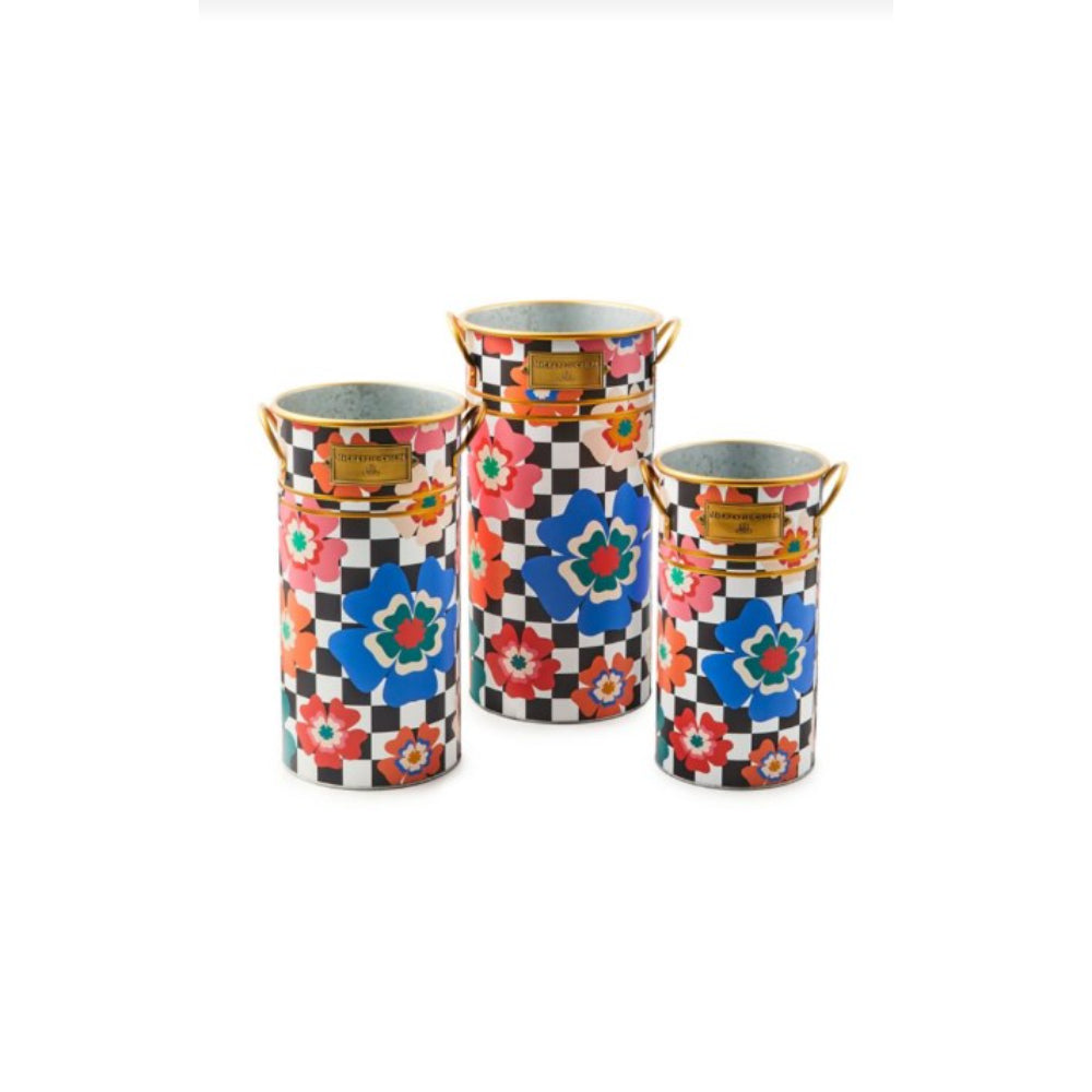 MacKenzie-Childs Dolce Vita Flower Buckets-Set of 3