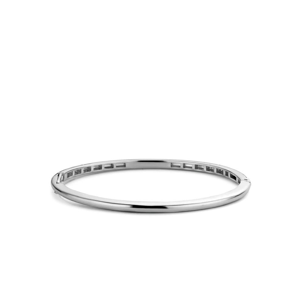 Ti Sento Sterling Silver Hinged Bangle Bracelet