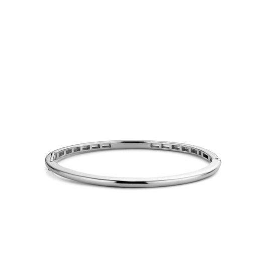 Ti Sento Sterling Silver Hinged Bangle Bracelet